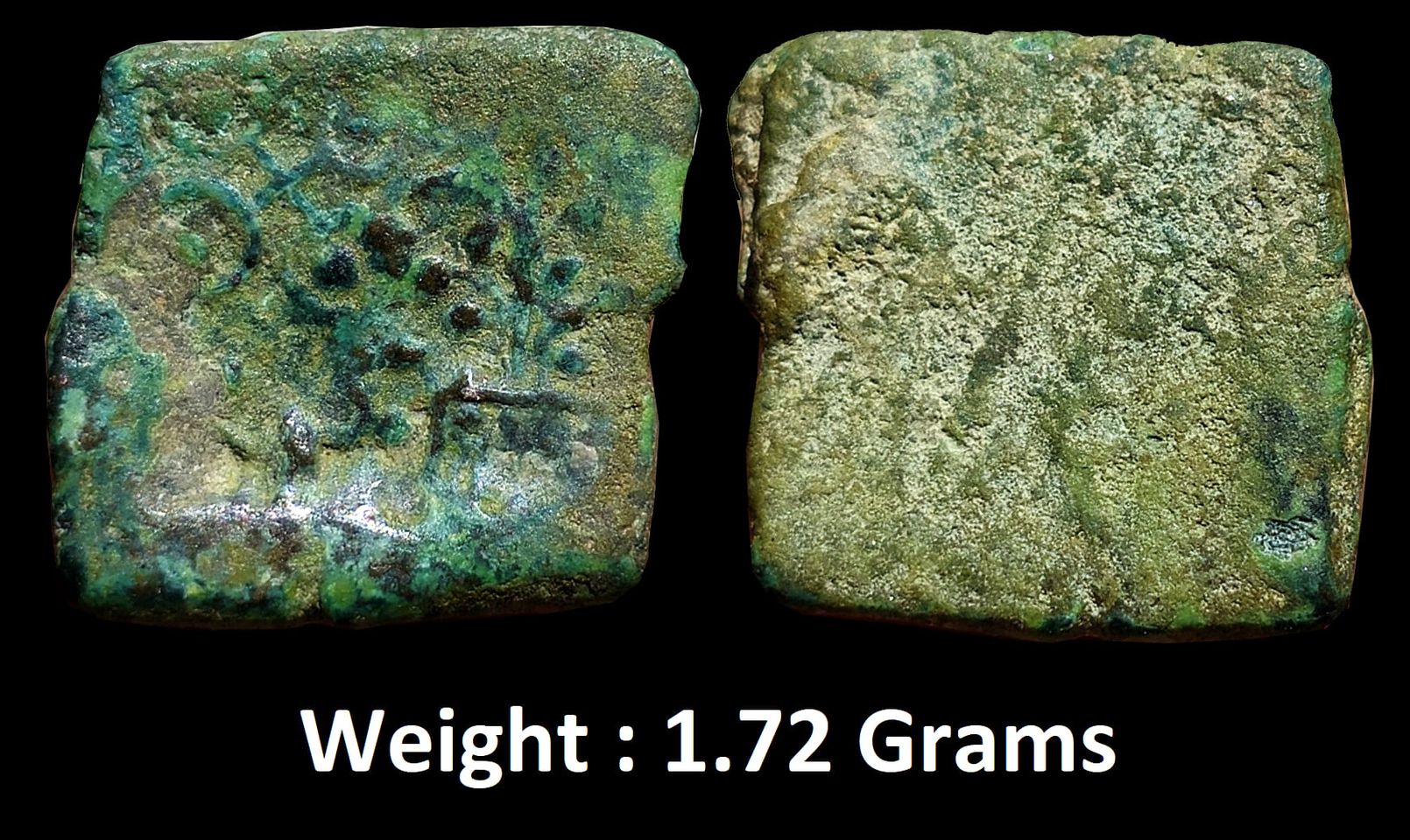 Ancient ; Punch Marked, Eran-Vidisha region, Copper Fractional Unit, Weight : 1.72 Grams ;